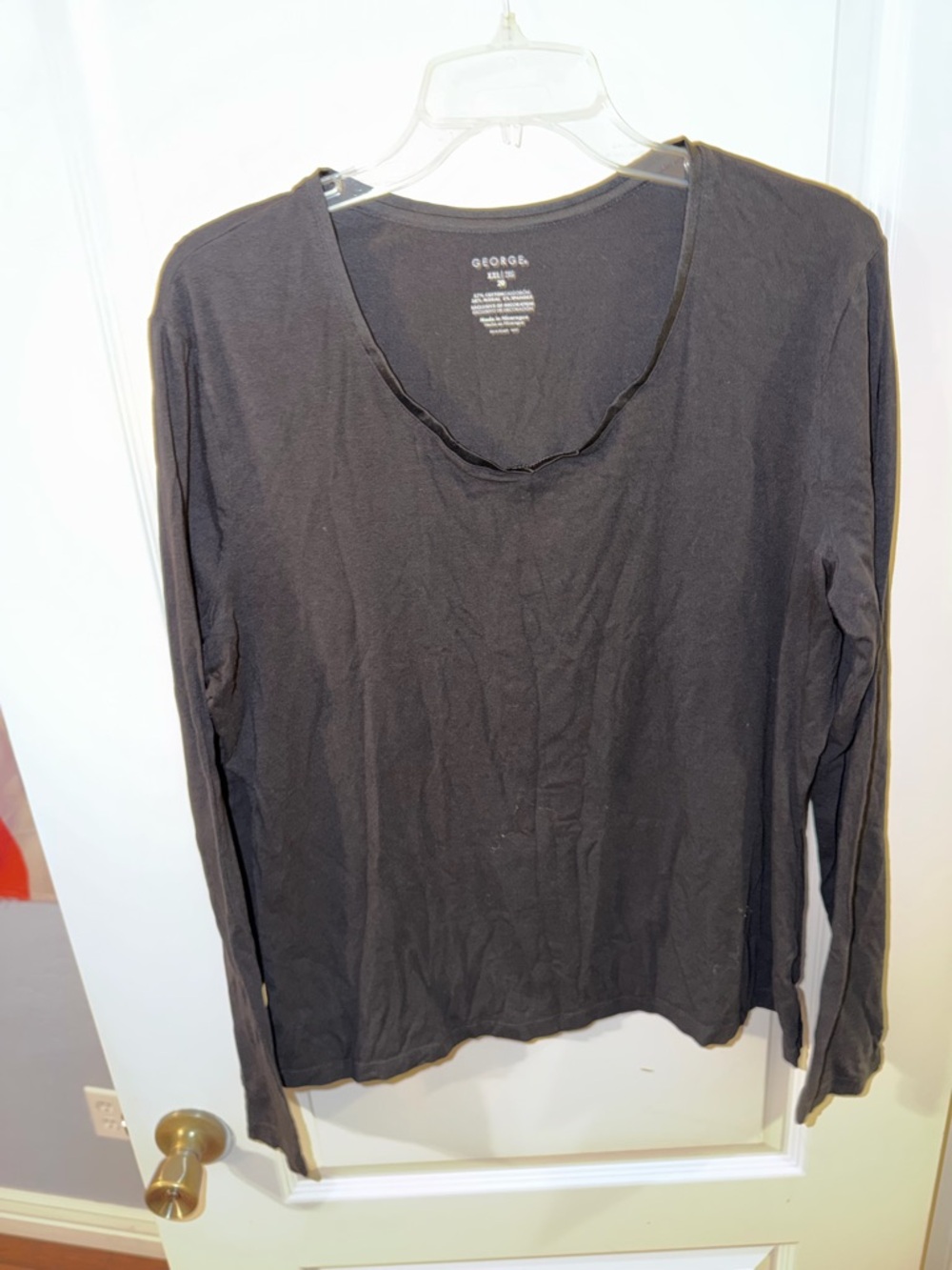 George Black Long-Sleeve Scoop Neck Tee